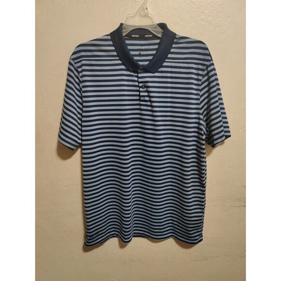Nike Dri Fit Mens Polo Shirt Size Xtra Large White Black Striped Short Sleeve - Picture 1 of 16